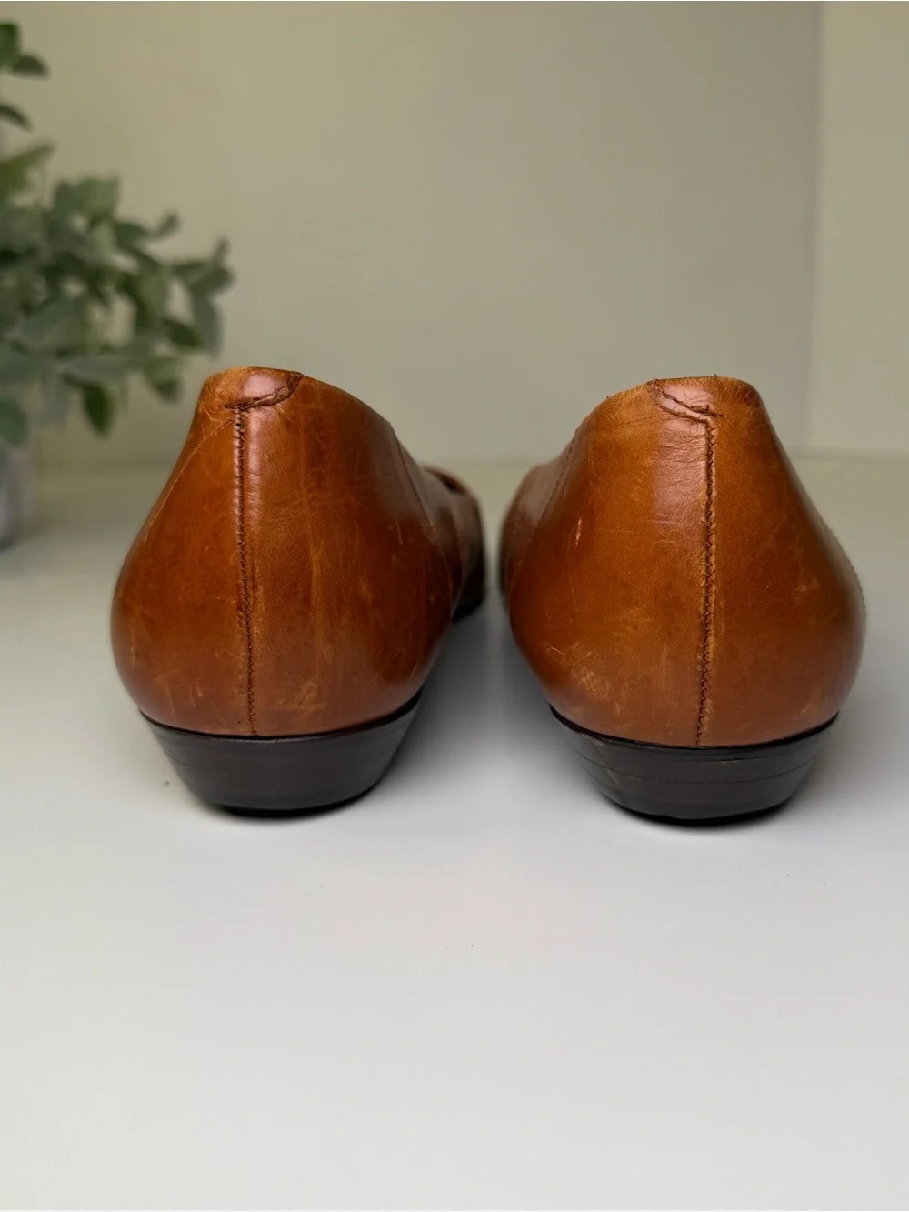 Maserati Vintage Brown Genuine Leather Italian Made Women's Flats Size 8